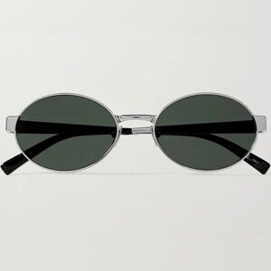 SAINT LAURENT EYEWEAR
Oval-frame silver-tone sunglasses